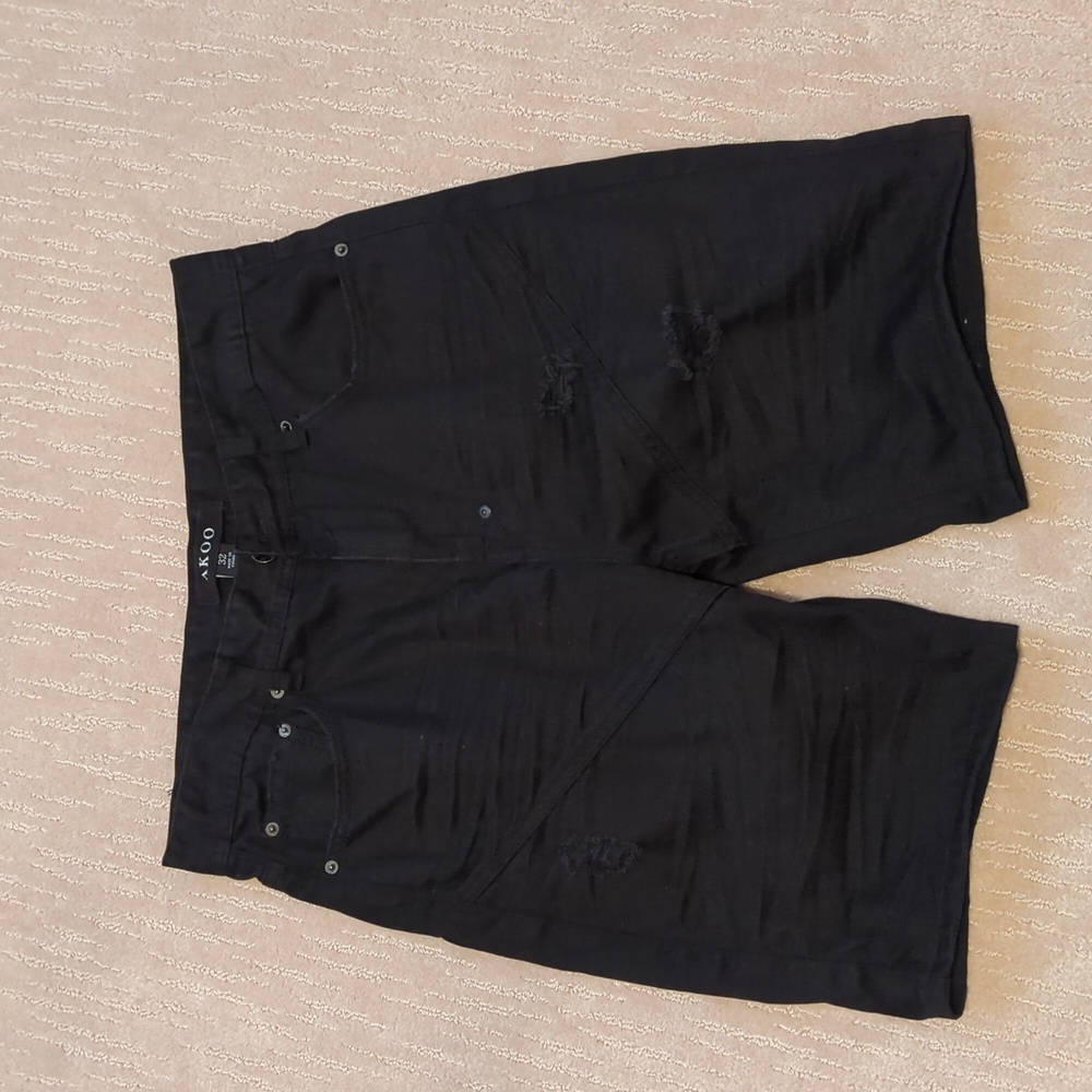 AKOO Distressed Denim Shorts